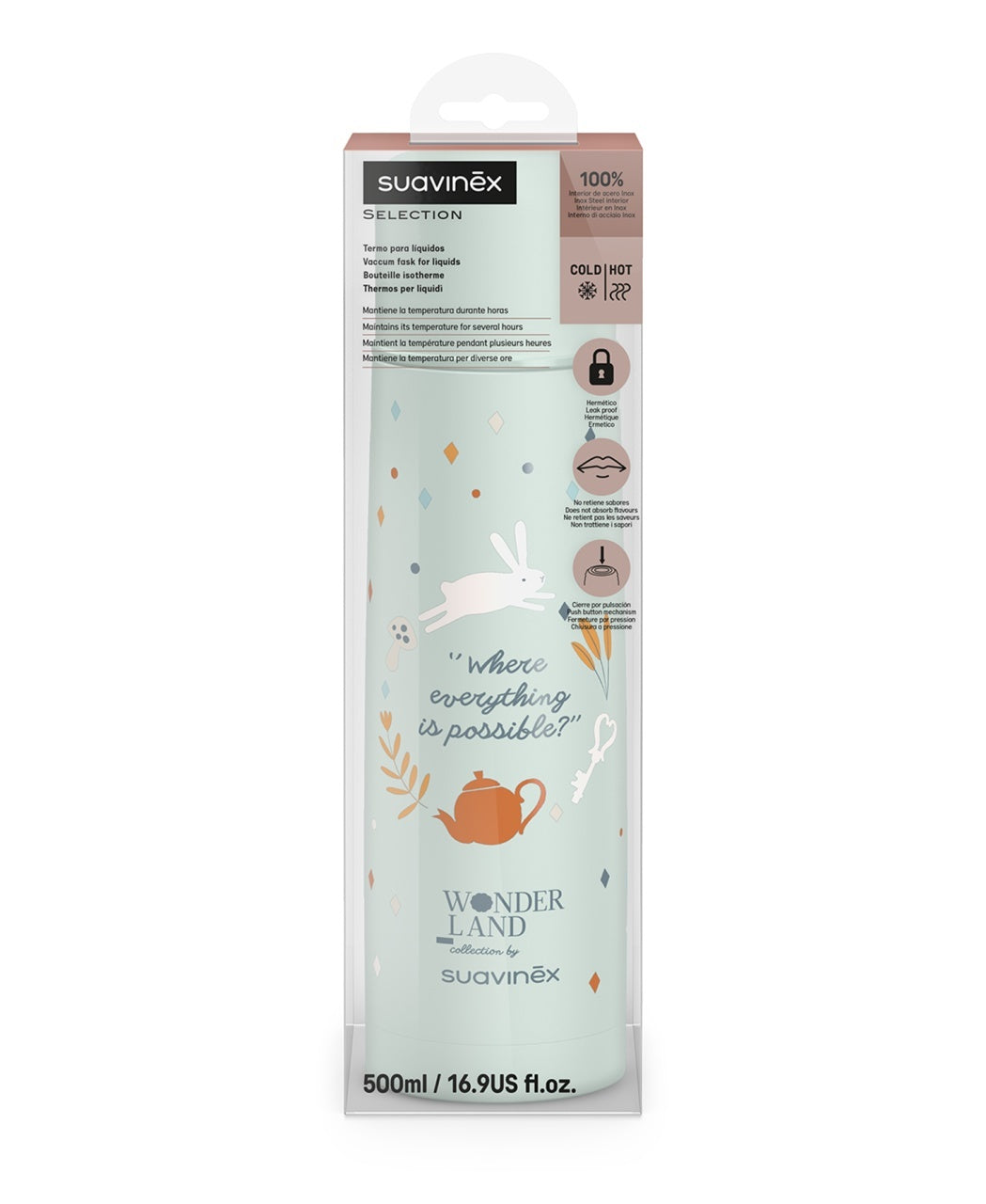 Termos pentru lichide Wonder, 500 ml, verde, Suavinex