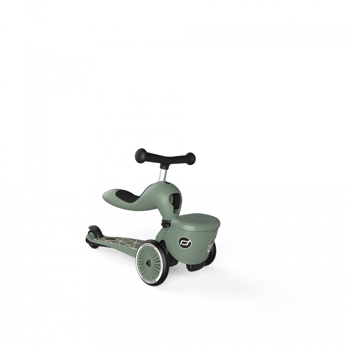 Trotineta copii cu sezut, suport jucarie, transformabila 2in1, HighwayKick 1 Lifestyle Greenlines, 1-5 ani, pana la 50 kg, Scoot  Ride