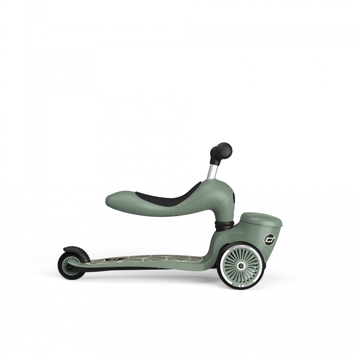 Trotineta copii cu sezut, suport jucarie, transformabila 2in1, HighwayKick 1 Lifestyle Greenlines, 1-5 ani, pana la 50 kg, Scoot  Ride