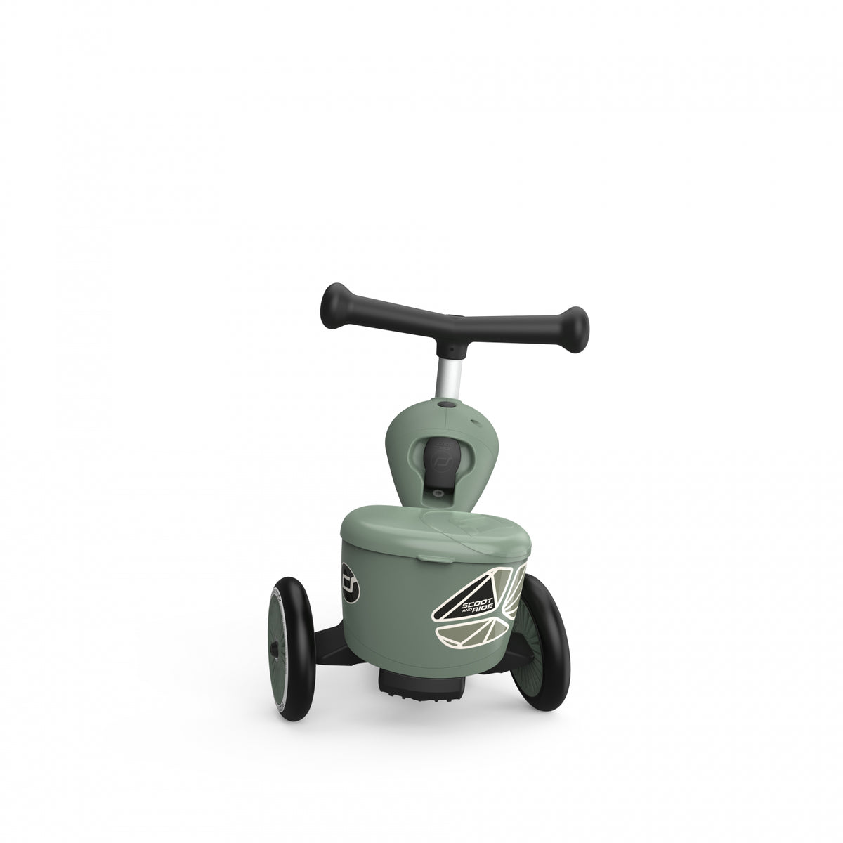 Trotineta copii cu sezut, suport jucarie, transformabila 2in1, HighwayKick 1 Lifestyle Greenlines, 1-5 ani, pana la 50 kg, Scoot  Ride