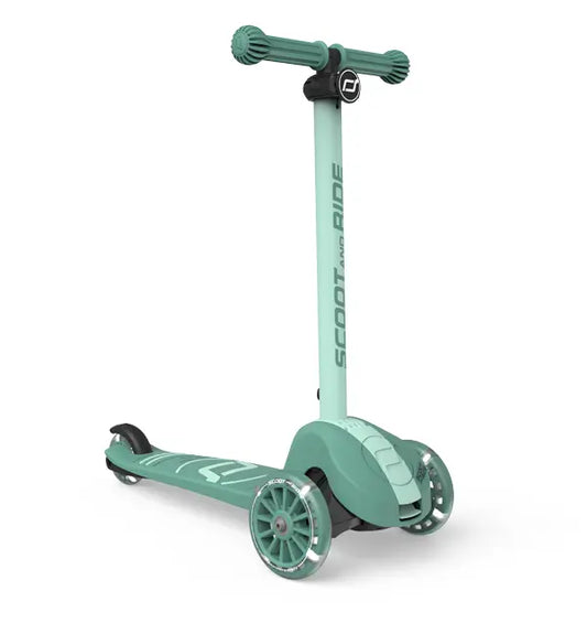 Trotineta copii pliabila, reglabila, roti luminoase, Highwaykick 3S Led Forest, 3+ ani, pana la 50 kg, Scoot  Ride