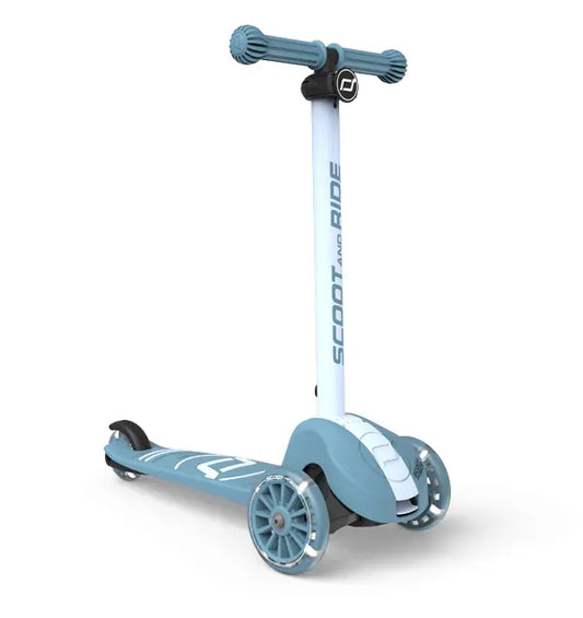 Trotineta copii pliabila, reglabila, roti luminoase, Highwaykick 3S Led Steel, 3+ ani, pana la 50 kg, Scoot  Ride