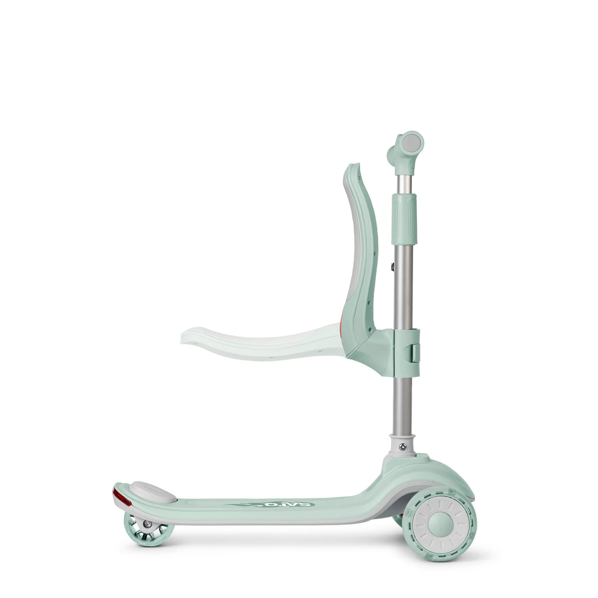Trotineta evolutiva 2 A n 1 Saro , œCool Rider,   Mint, 12 luni+, pliabila, cu scaunel, Bluetooth + difuzor, roti LED, frana spate, max. 50 kg