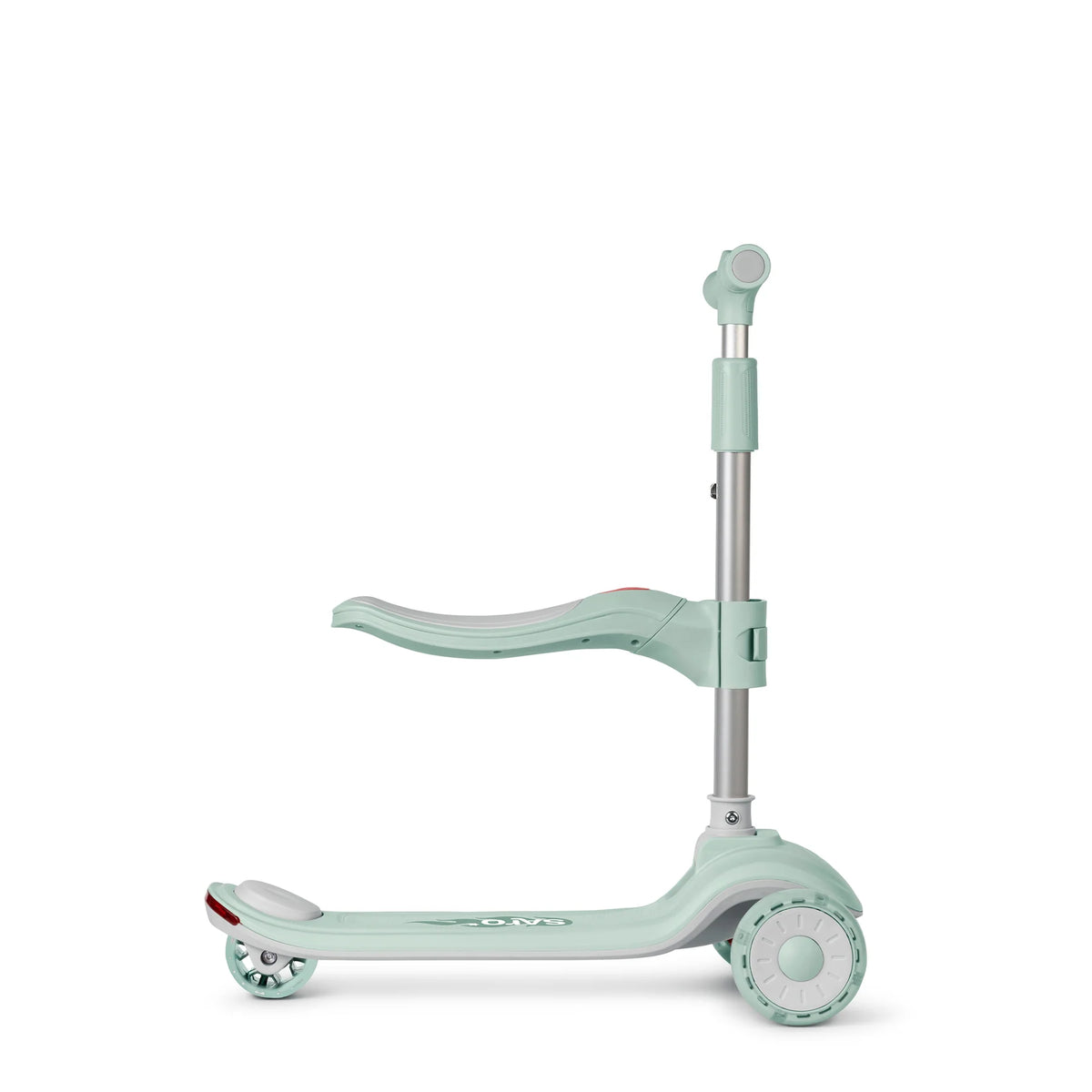 Trotineta evolutiva 2 A n 1 Saro , œCool Rider,   Mint, 12 luni+, pliabila, cu scaunel, Bluetooth + difuzor, roti LED, frana spate, max. 50 kg