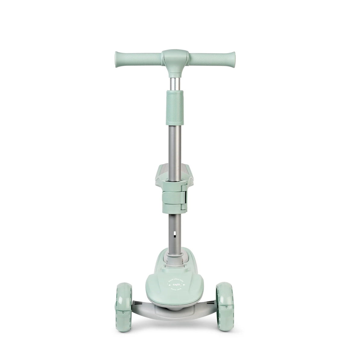Trotineta evolutiva 2 A n 1 Saro , œCool Rider,   Mint, 12 luni+, pliabila, cu scaunel, Bluetooth + difuzor, roti LED, frana spate, max. 50 kg