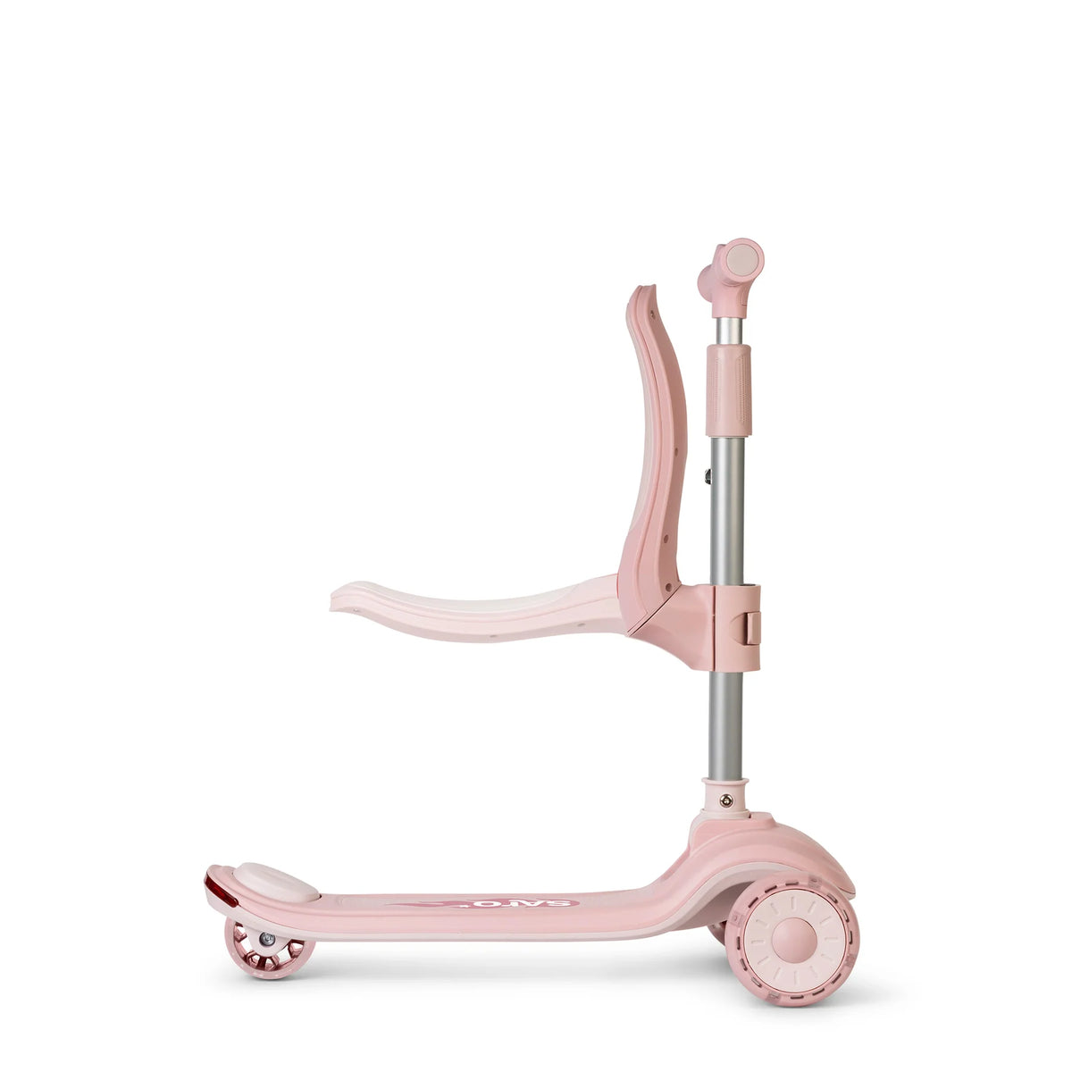 Trotineta evolutiva 2 A n 1 Saro , œCool Rider,   Pink, 12 luni+, pliabila, cu scaunel, Bluetooth + difuzor, roti LED, frana spate, max. 50 kg