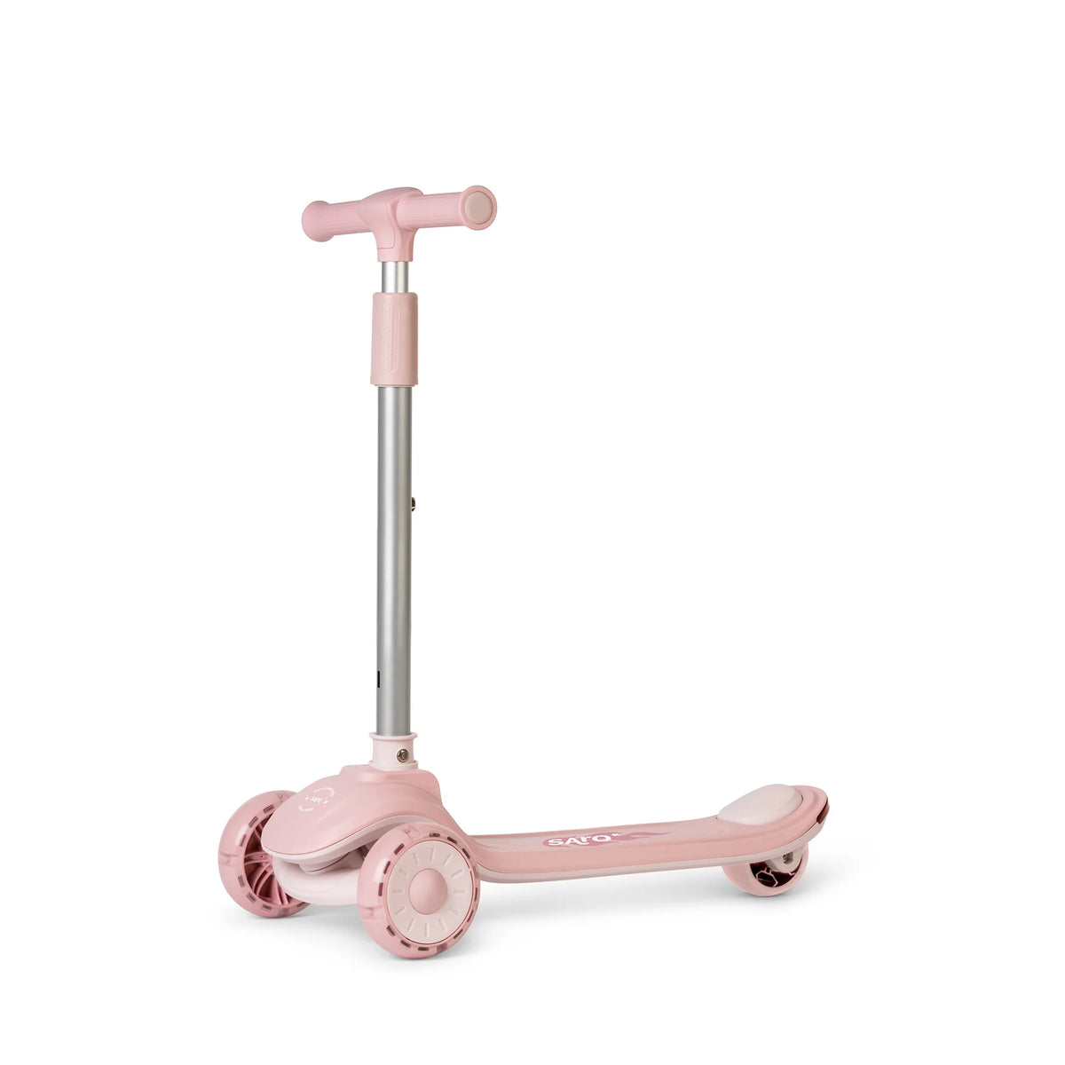 Trotineta evolutiva 2 A n 1 Saro , œCool Rider,   Pink, 12 luni+, pliabila, cu scaunel, Bluetooth + difuzor, roti LED, frana spate, max. 50 kg