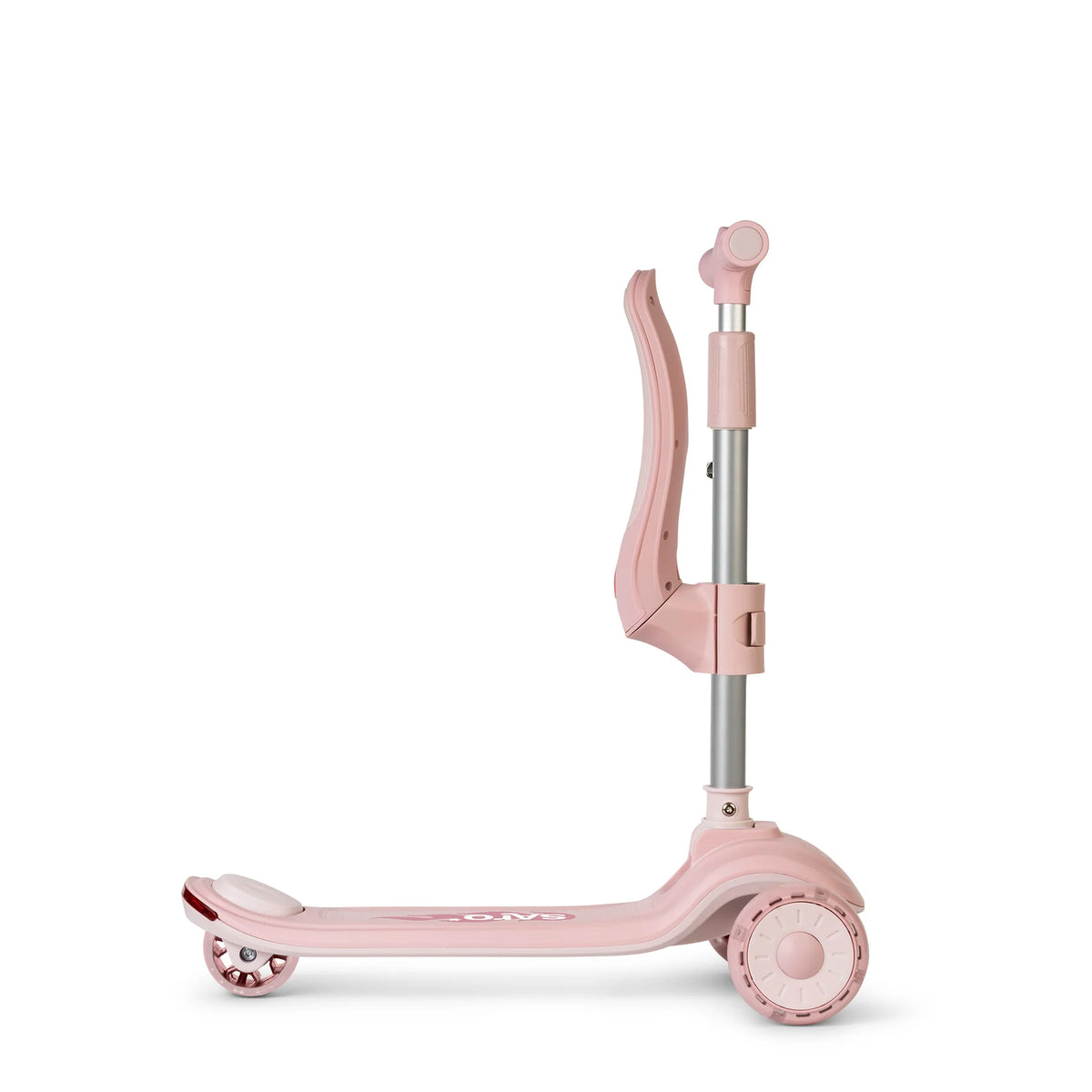 Trotineta evolutiva 2 A n 1 Saro , œCool Rider,   Pink, 12 luni+, pliabila, cu scaunel, Bluetooth + difuzor, roti LED, frana spate, max. 50 kg