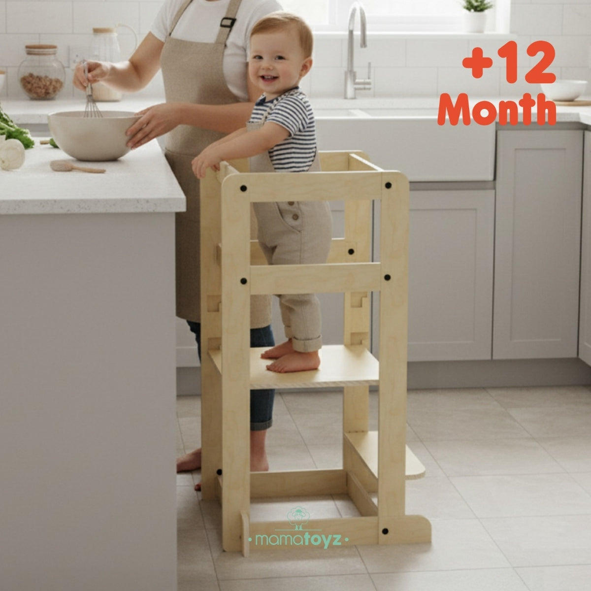 Turn de invatare multifunctional Kule Lite, Natur, MamaToyz