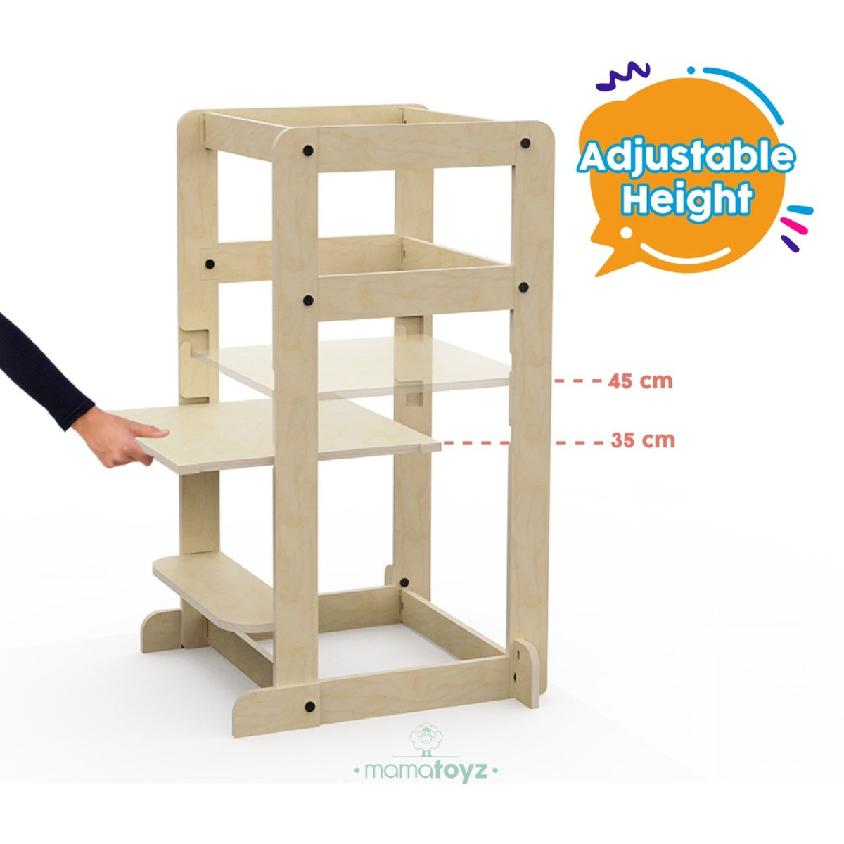 Turn de invatare multifunctional Kule Lite, Natur, MamaToyz