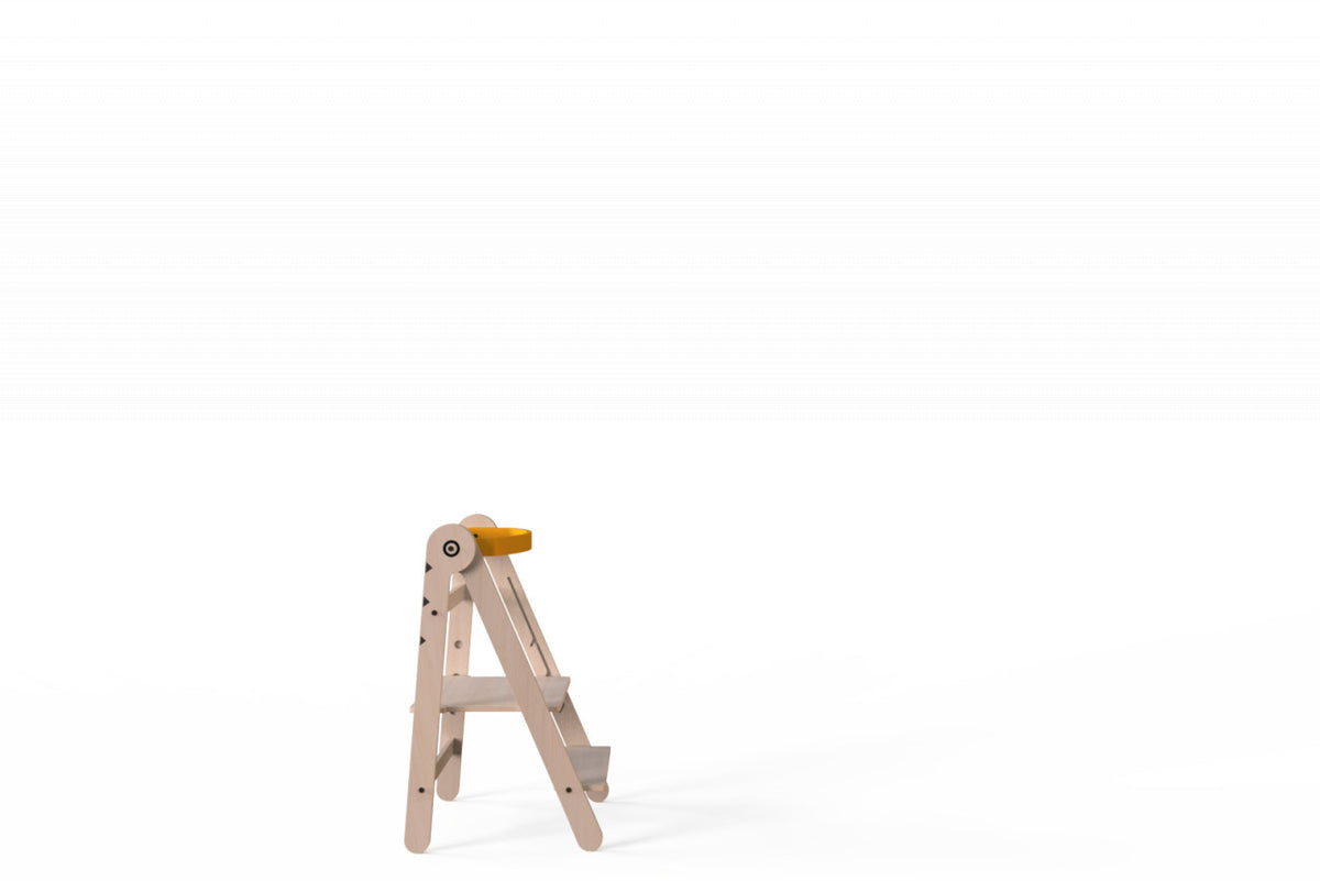 Turn de invatare pliabil MamaToyz Learning Tower din lemn, Galben